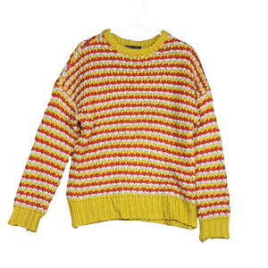 Romeo + Juliet Couture Sweater Striped Long Sleeve Small Chunky Knit Oversized